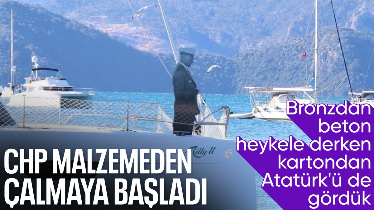 CHP’li Marmaris Belediyesi’nin yaptırdığı kartondan Atatürk gündem oldu